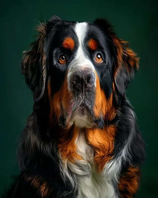 Boyero de Berna recién arreglado en Royal Paw · Spa & Grooming